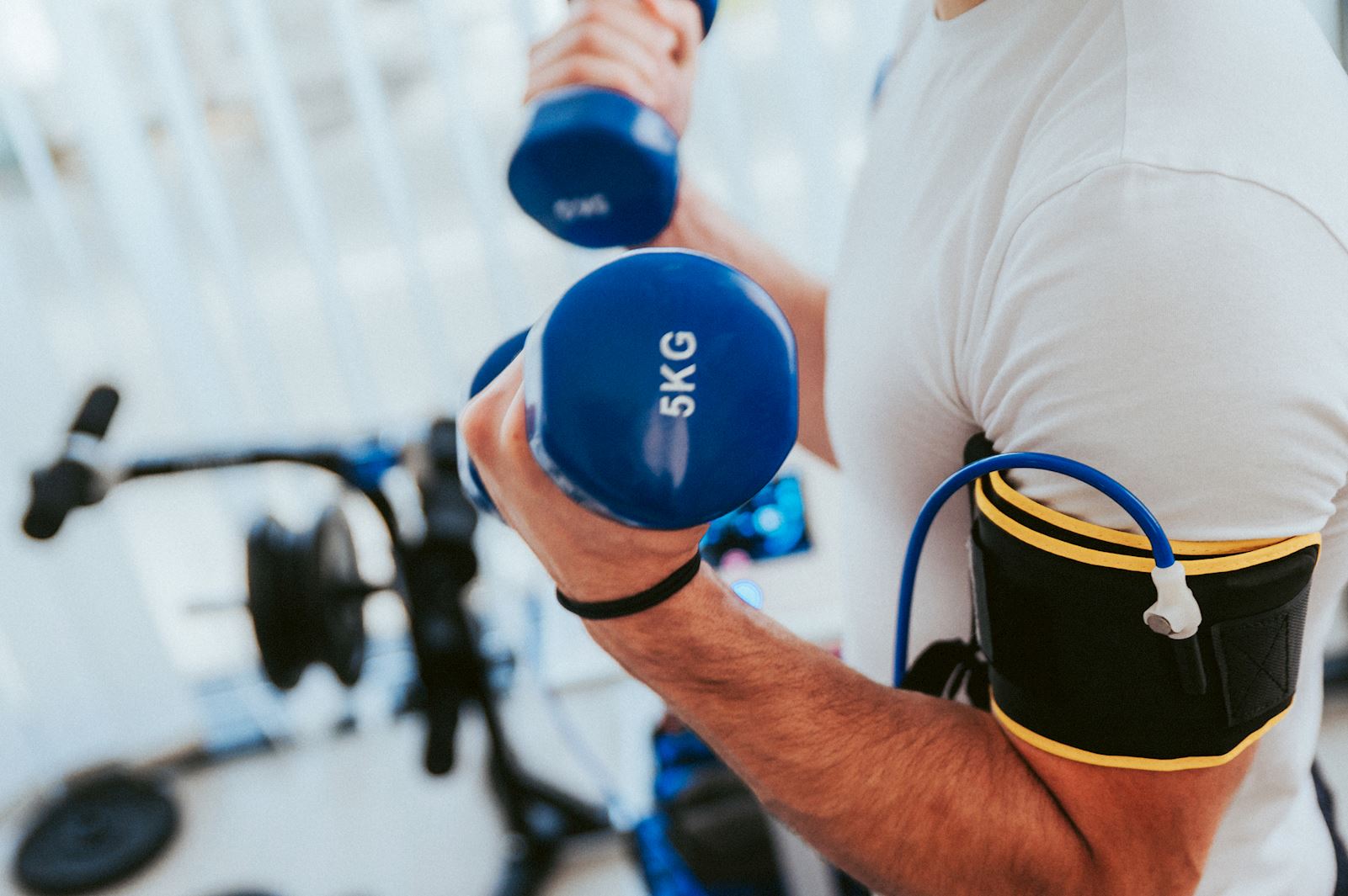 person doing blood flow restriction training